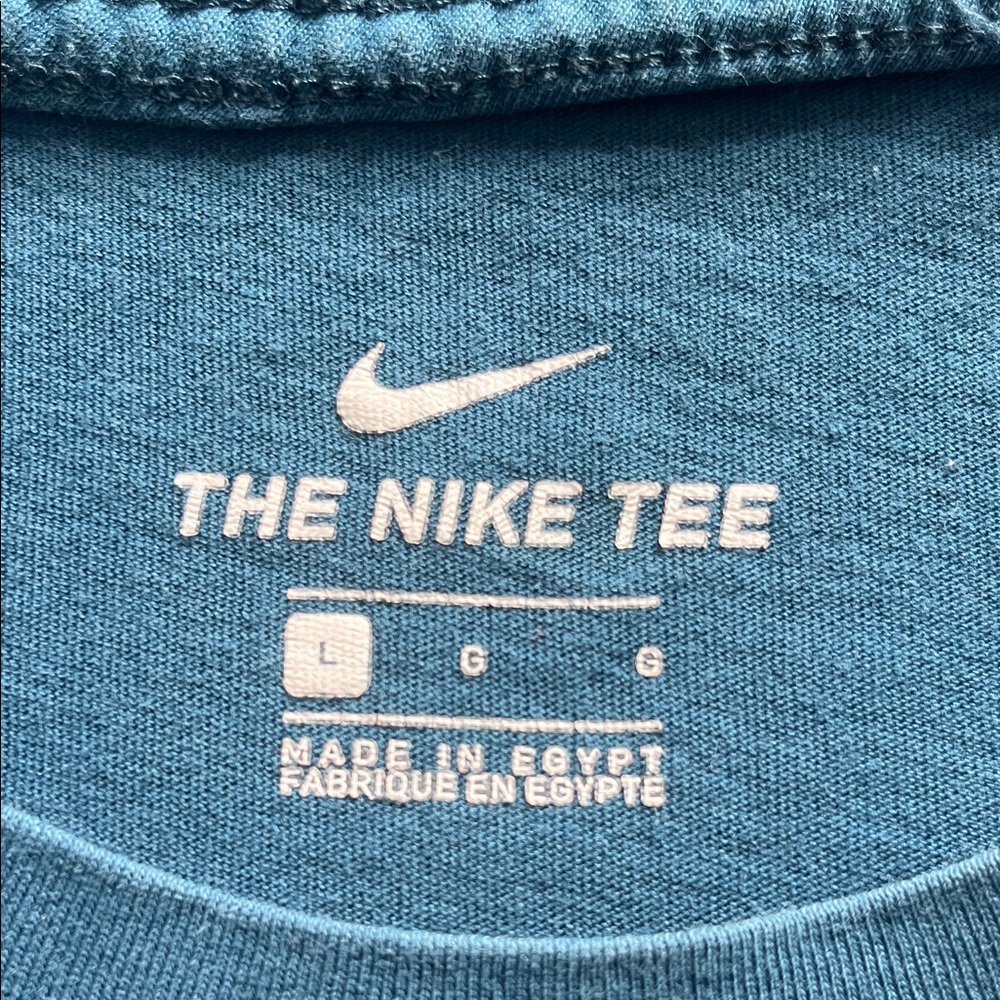 Nike Men's Teal Swoosh Logo Short Sleeve Tee - Picture 2 of 4